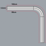 Quoya QL600/AT5810 Aluminium 90-degree bend set