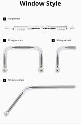 QUOYA QL500 Smart Curtain Track- All Accessories (135 Degree Bend Set) (FOR QL500 Model ONLY) (NOT compatible with QL600 and AT5810)