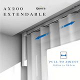 Quoya Smart Curtain Track AX200(Length: 1.6m to 2.65m) Extendable rail with electric Motor- App, Voice, Remote Control (compatible with Alexa, Google, Siri)