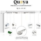 QUOYA QL600 Smart Electric Curtain Track, Motorized motor, Adjustable track length, compatible with Alexa, google, Siri, Apple Watch