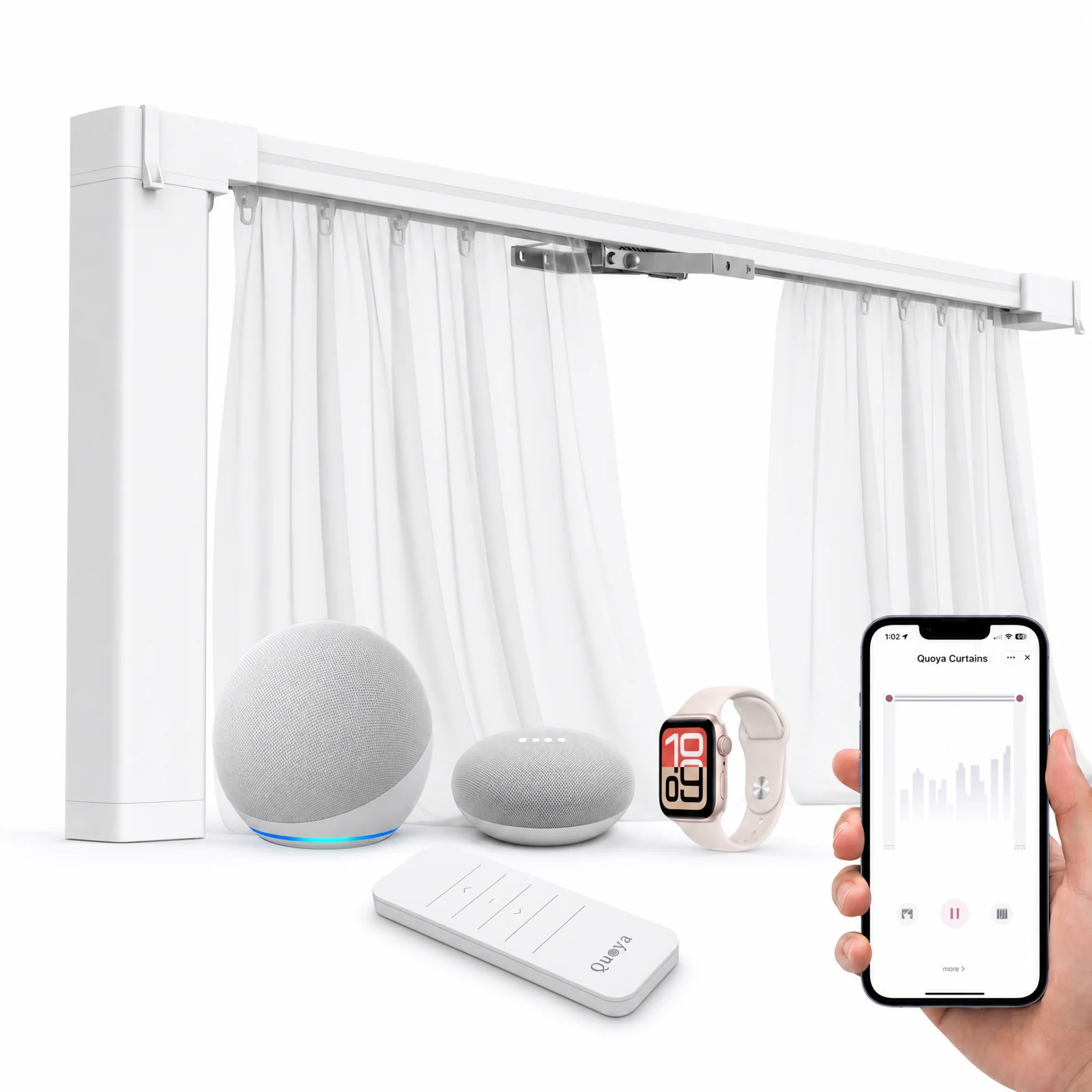 Build Your Smart Electric Curtain Track | Quoya