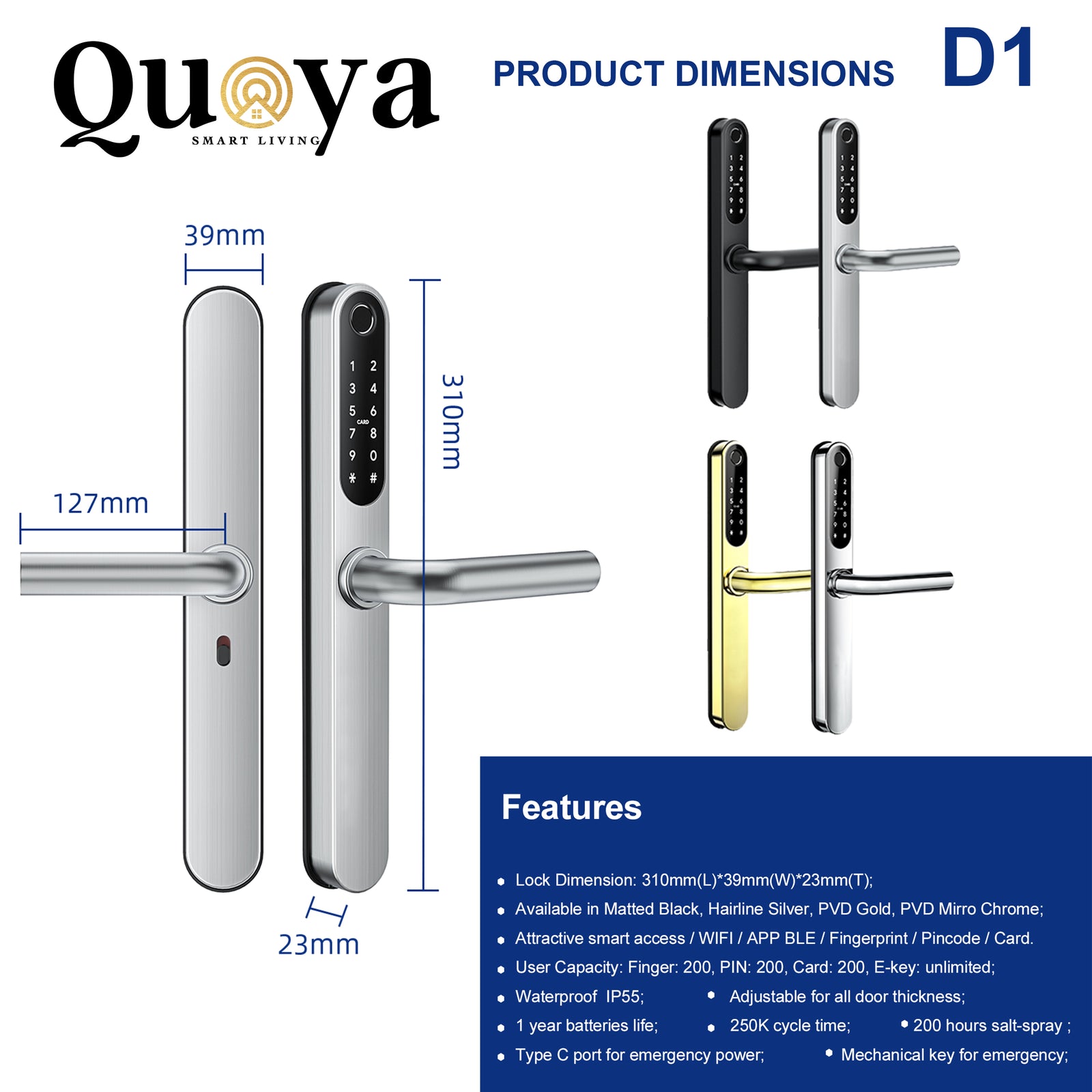 D1 Smart Door Lock – Quoya Living